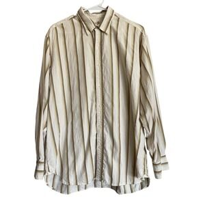 Tommy‎ Bahama Shirt Mens Large Silk ALL Over Embroidered White Blue Tan Hawaiian